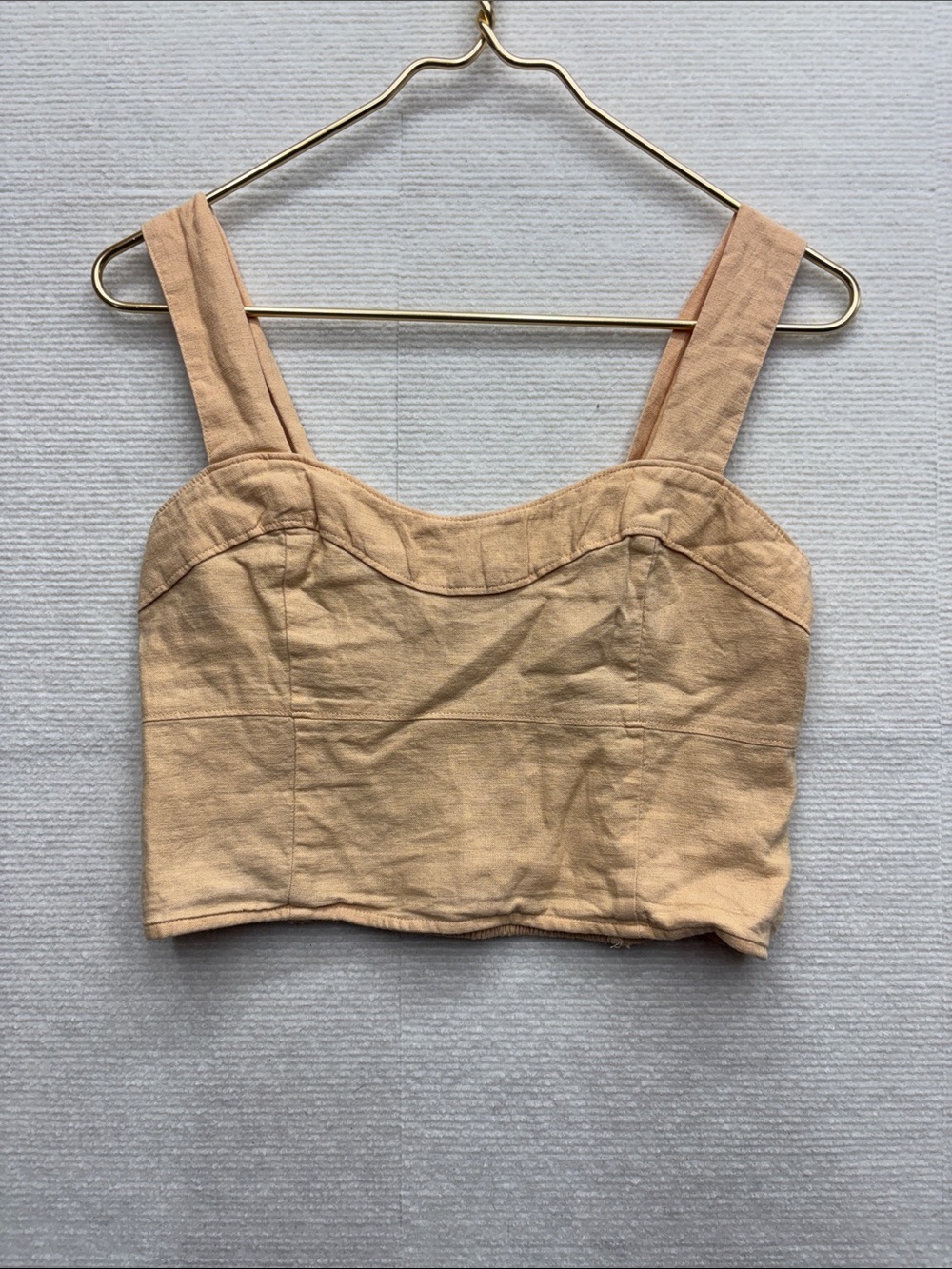 Abercrombie & Fitch Tan Cropped Bustier Tank med